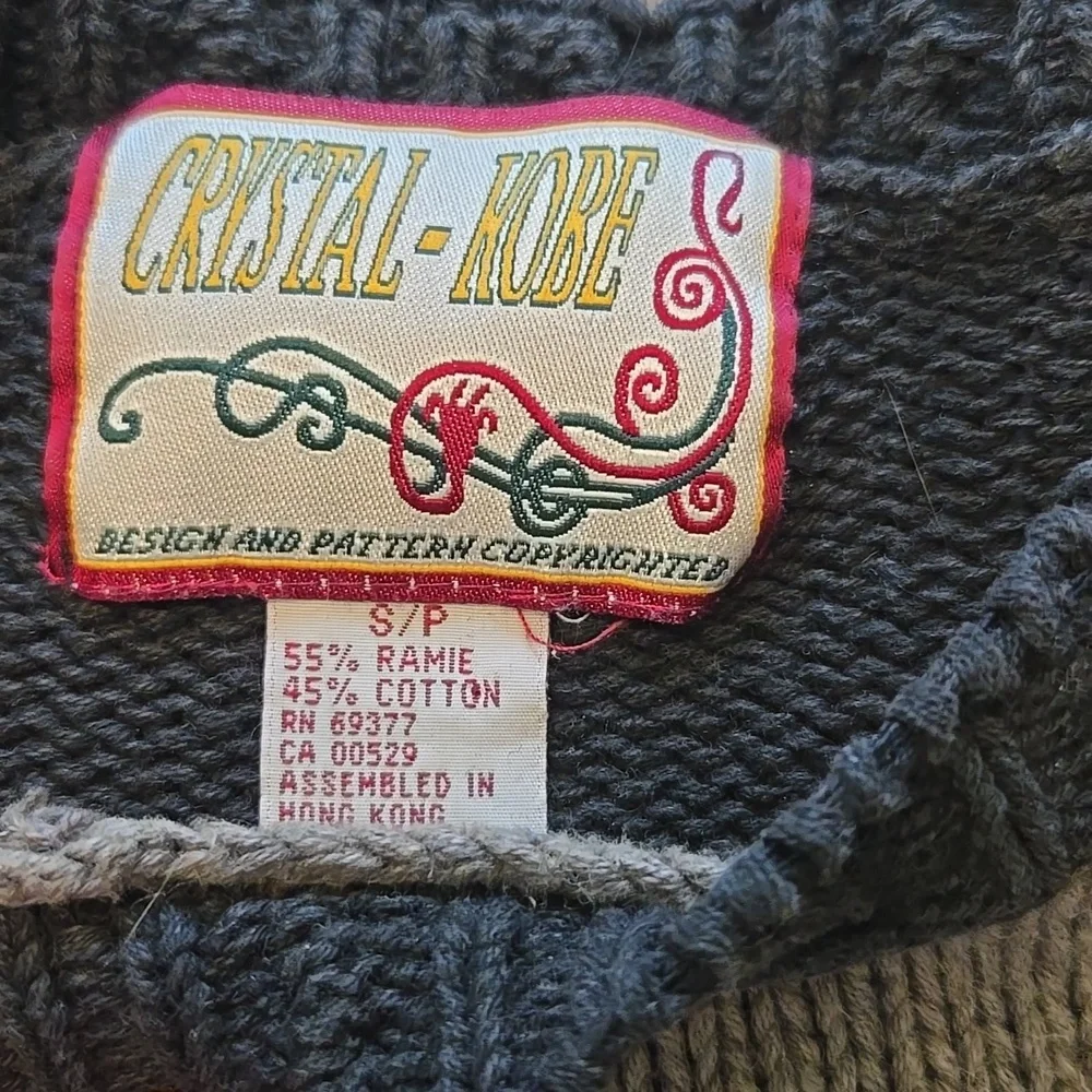 Vintage Crystal Kobe Halloween Sweater, 80s Sweater, Womens Size Small - Picture 2 of 3